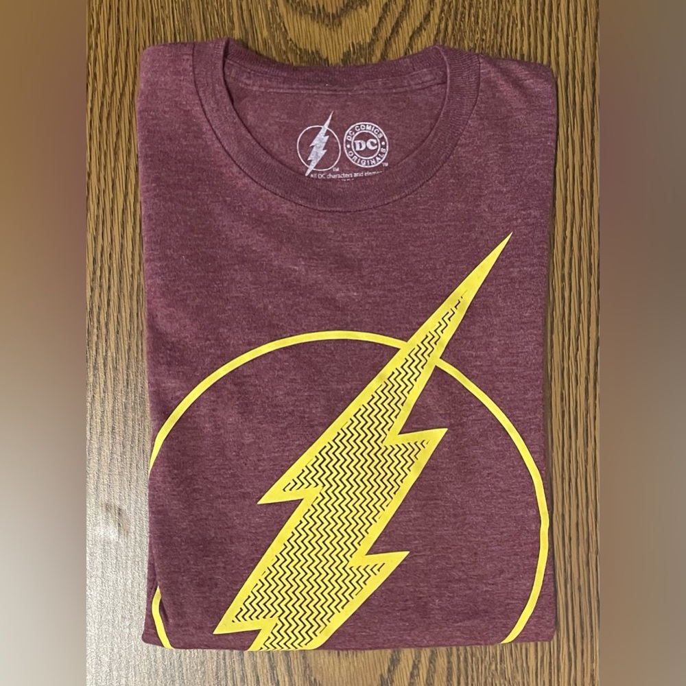 DC Maroon Flash Logo Tee
